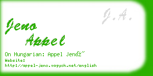 jeno appel business card